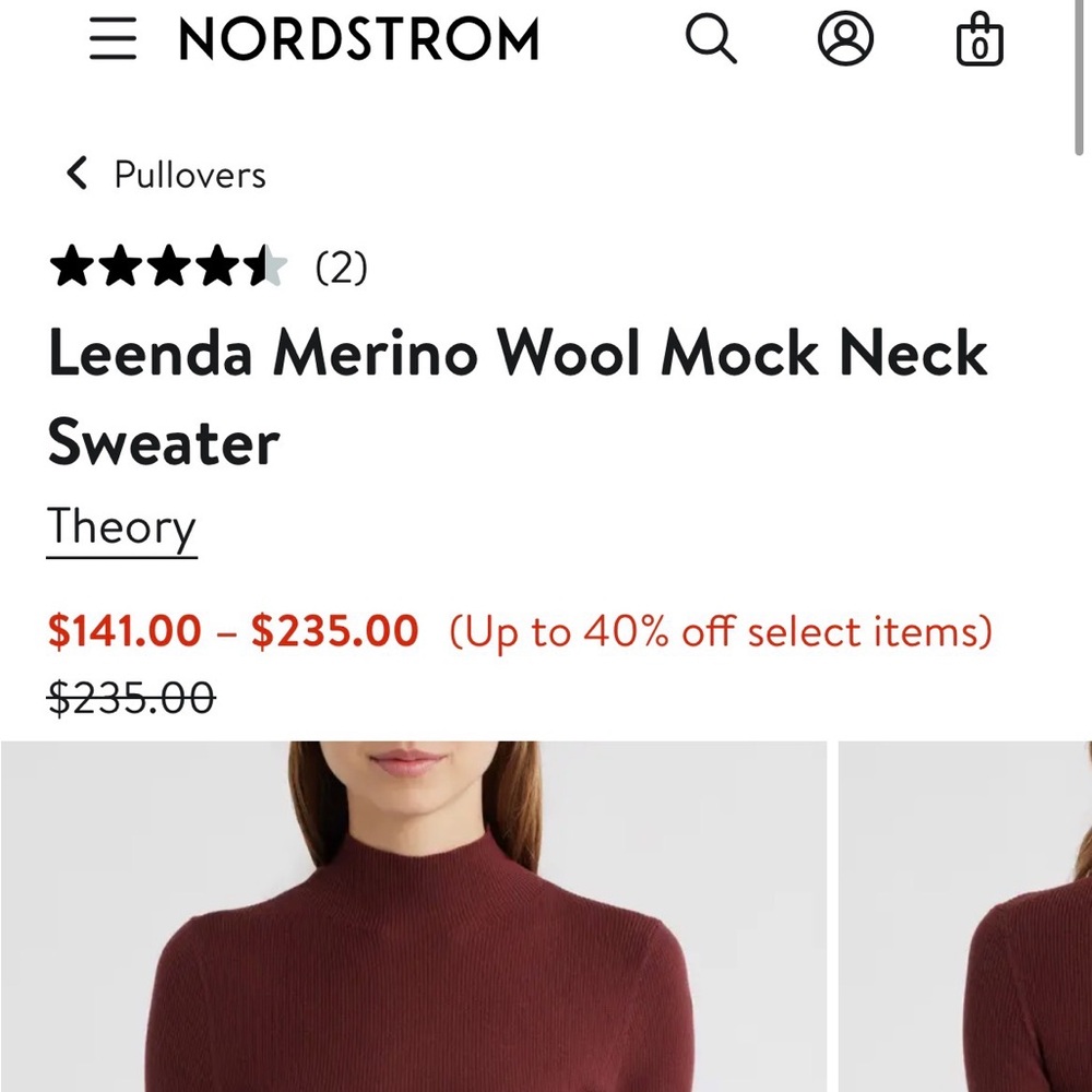 Theory cashmere mock neck sweater - Picture 5 of 5